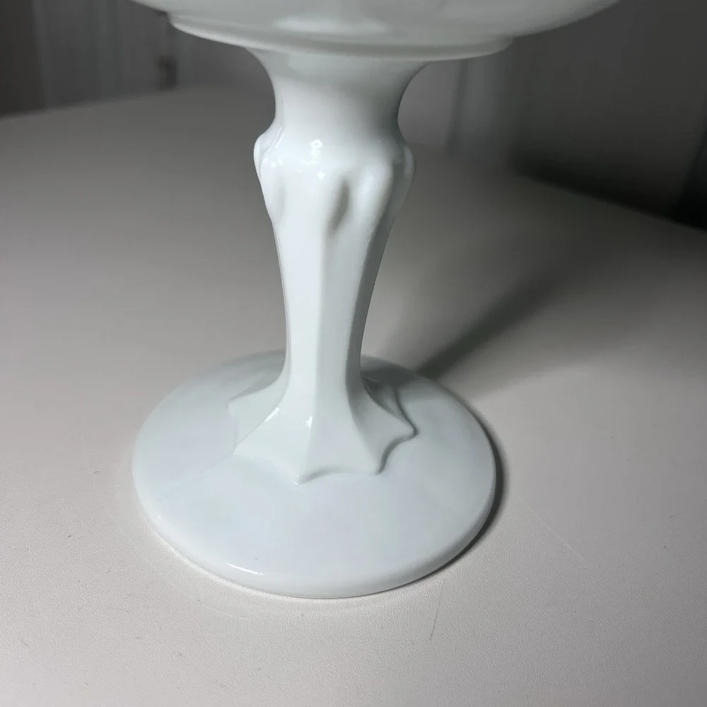 Vintage‎ Indiana Milk Glass Compote/Bowl With Pedestal Teardrop